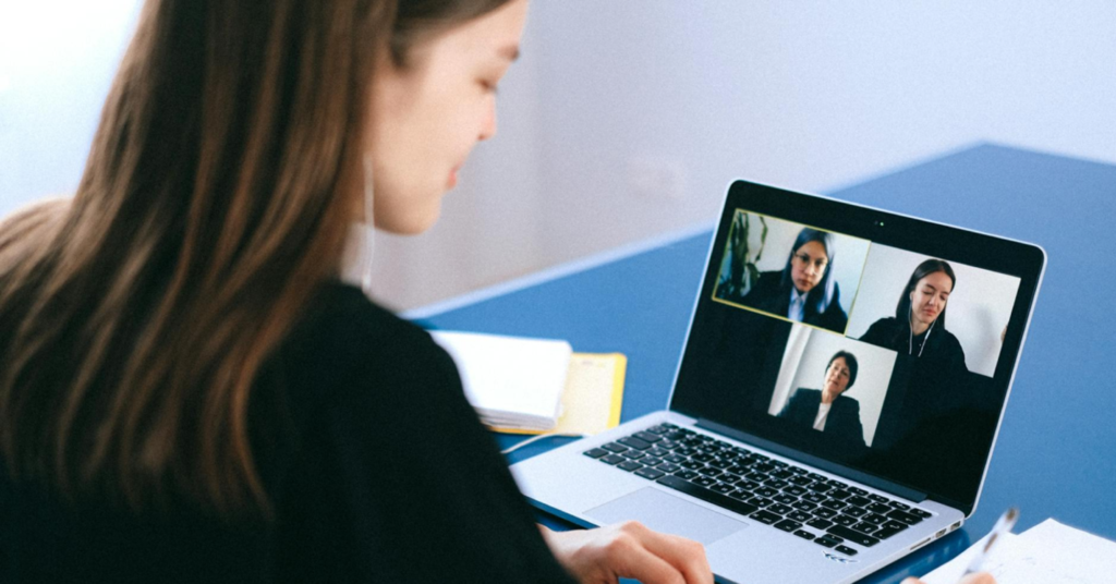 Woman making a video call